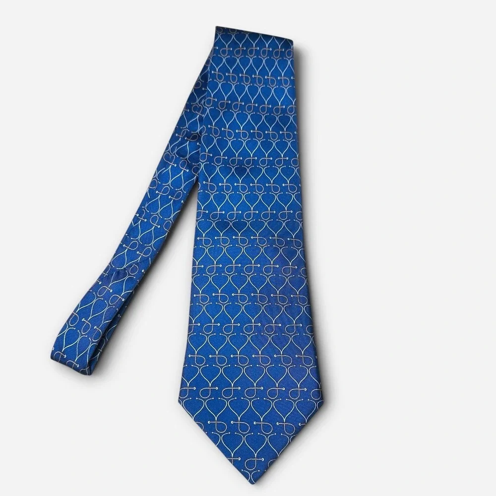 Rivety of Boston Mens Silk Tie Blue Stethoscope Medical Doctor Nurse Hand Sewn